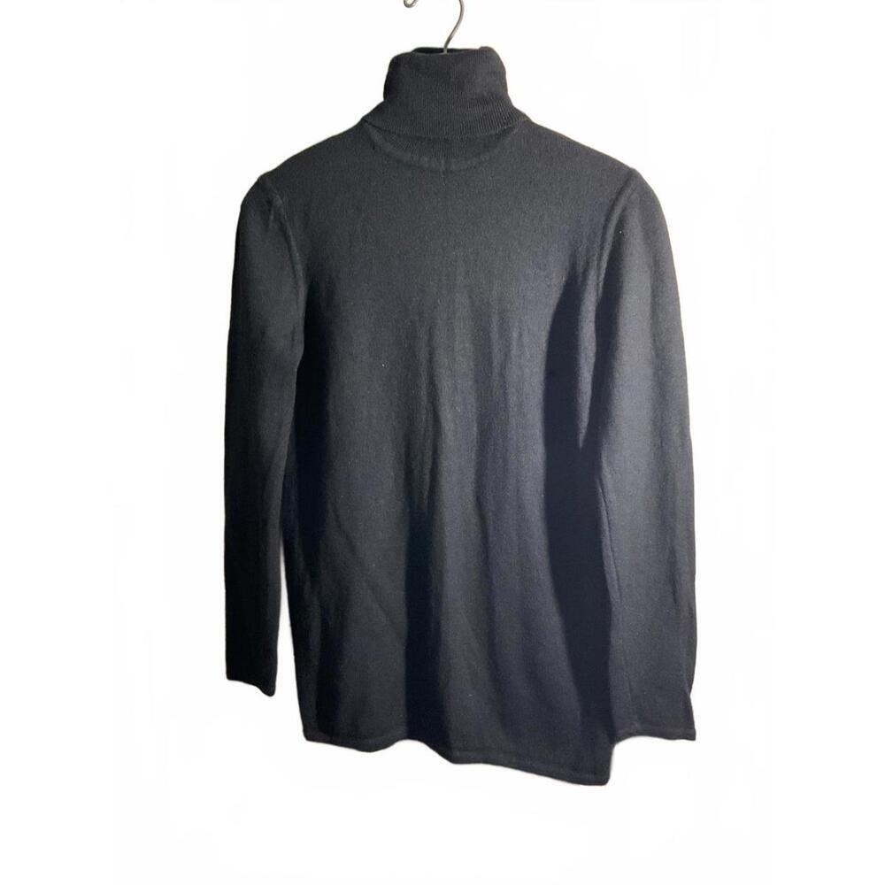 Laura Biagiotti Black Cashmere/Silk 90's Vtg Turtleneck Sweater for Women Small